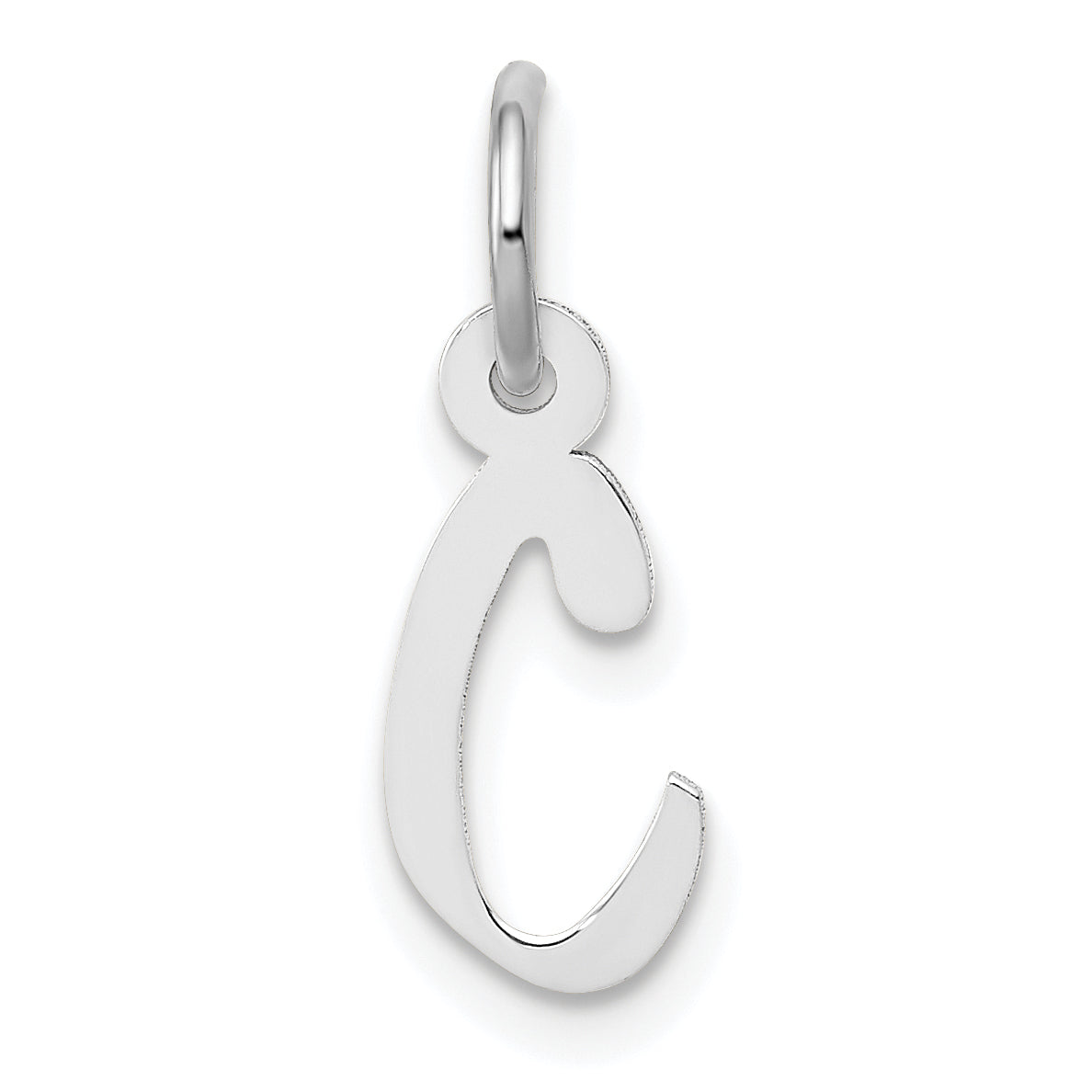 14k White Gold 14k White Gold Small Slanted Block Letter C Initial Charm