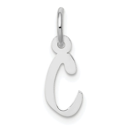 14k White Gold 14k White Gold Small Slanted Block Letter C Initial Charm