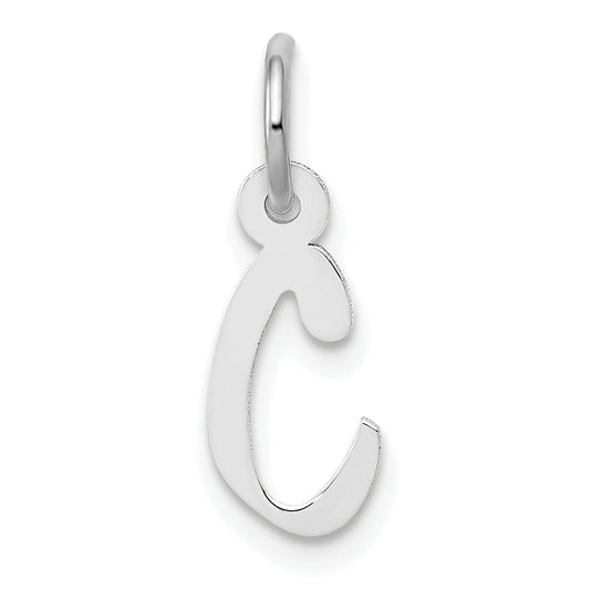 14k White Gold 14k White Gold Small Slanted Block Letter C Initial Charm