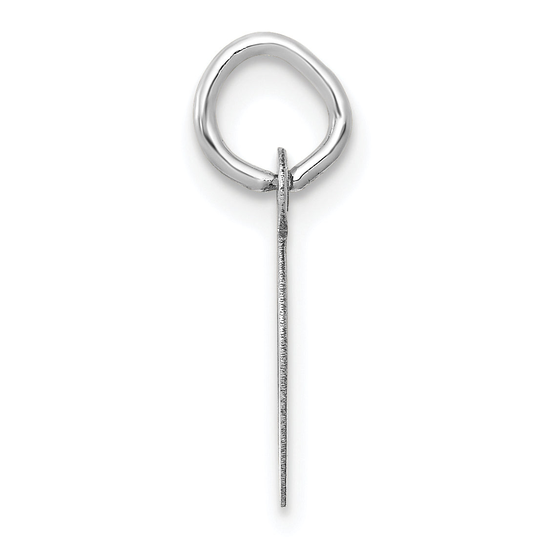 14k White Gold 14k White Gold Small Slanted Block Letter D Initial Charm