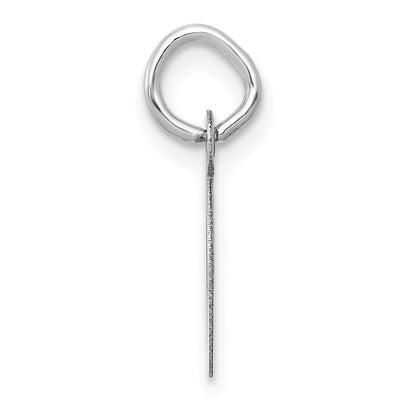 14k White Gold 14k White Gold Small Slanted Block Letter D Initial Charm