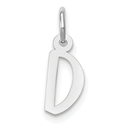 14k White Gold 14k White Gold Small Slanted Block Letter D Initial Charm