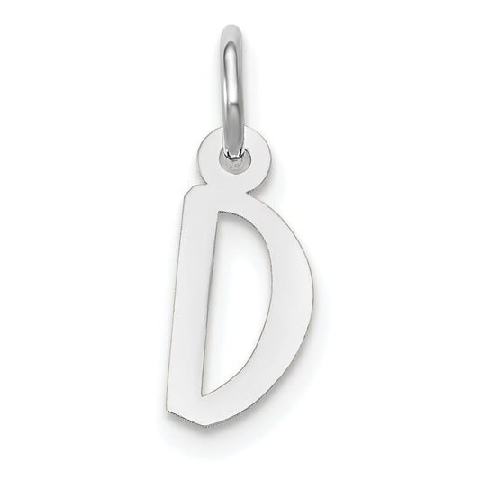 14k White Gold 14k White Gold Small Slanted Block Letter D Initial Charm
