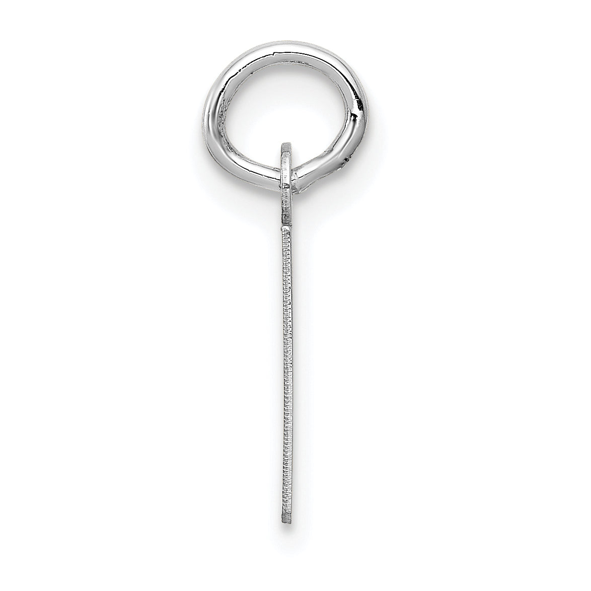 14k White Gold 14K White Gold Small Slanted Block Letter E Initial Charm