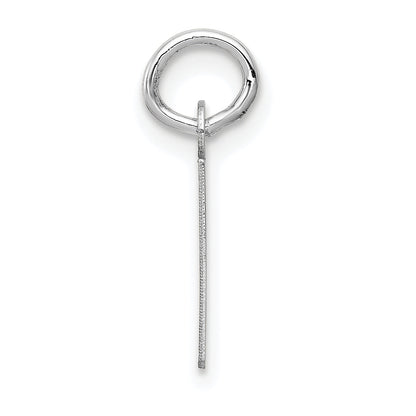 14k White Gold 14K White Gold Small Slanted Block Letter E Initial Charm