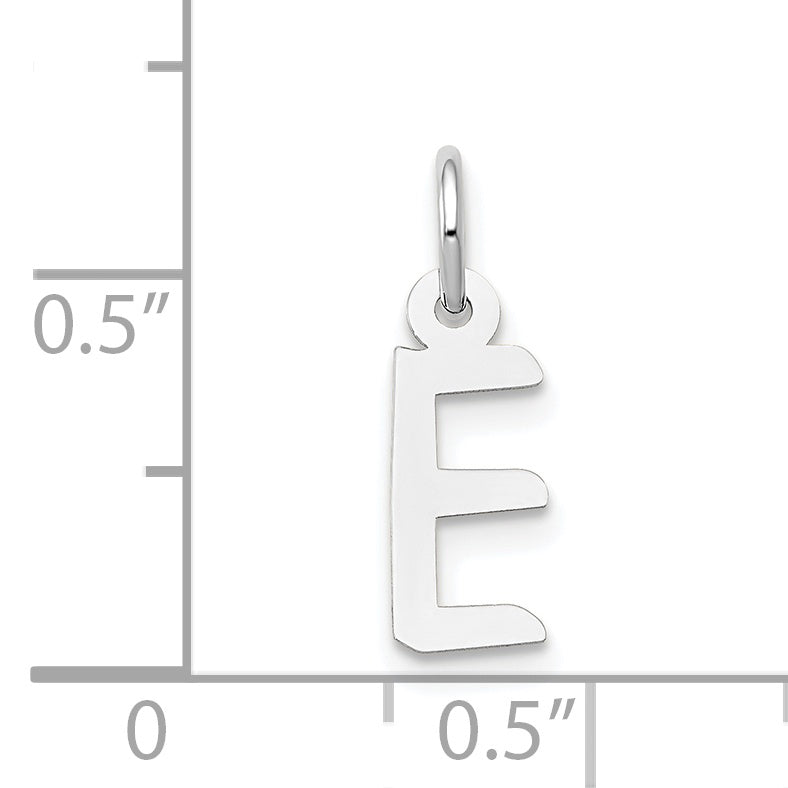 14k White Gold 14K White Gold Small Slanted Block Letter E Initial Charm