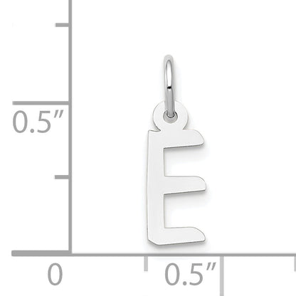 14k White Gold 14K White Gold Small Slanted Block Letter E Initial Charm