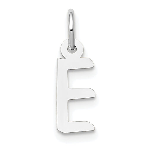 14k White Gold 14K White Gold Small Slanted Block Letter E Initial Charm