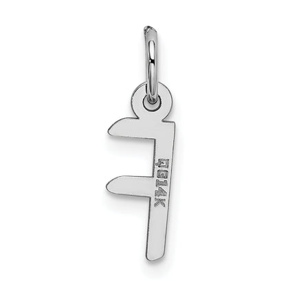 14k White Gold 14K White Gold Small Slanted Block Letter F Initial Charm