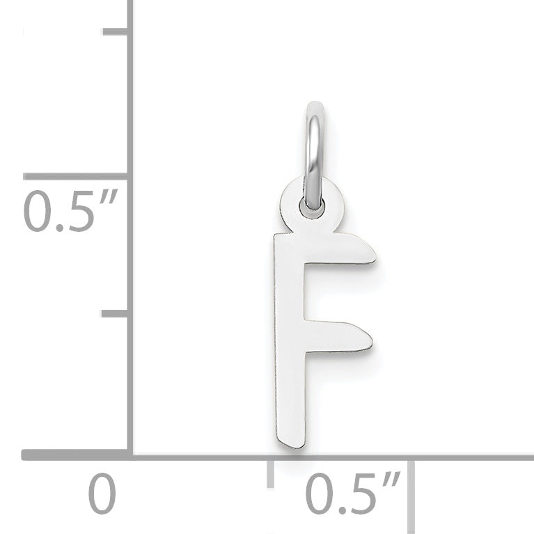 14k White Gold 14K White Gold Small Slanted Block Letter F Initial Charm