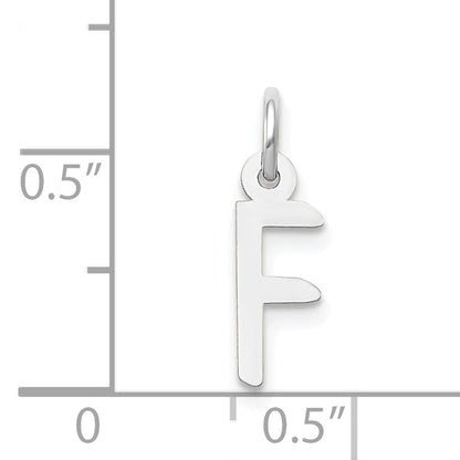 14k White Gold 14K White Gold Small Slanted Block Letter F Initial Charm