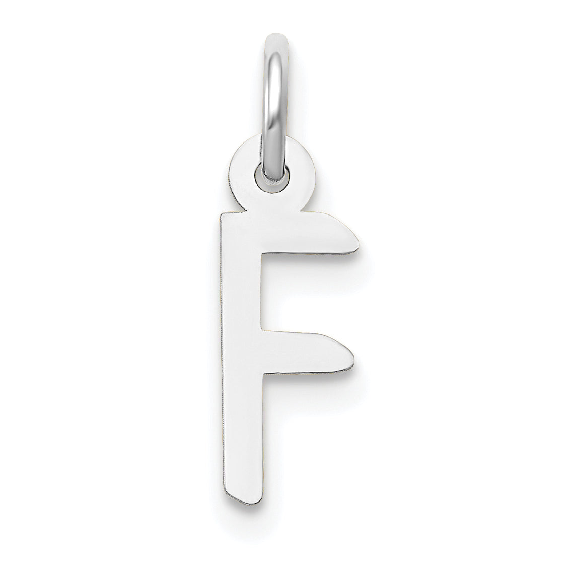 14k White Gold 14K White Gold Small Slanted Block Letter F Initial Charm