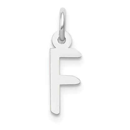 14k White Gold 14K White Gold Small Slanted Block Letter F Initial Charm