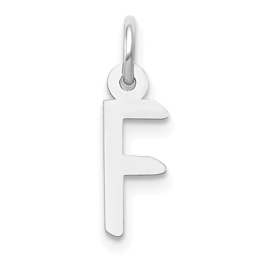 14k White Gold 14K White Gold Small Slanted Block Letter F Initial Charm