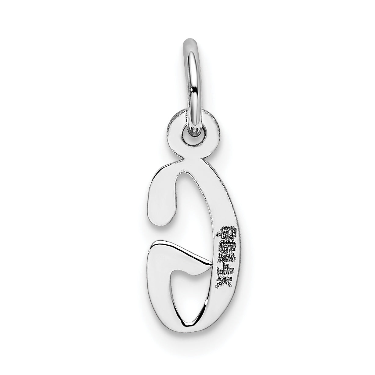 14k White Gold 14K White Gold Small Slanted Block Letter G Initial Charm