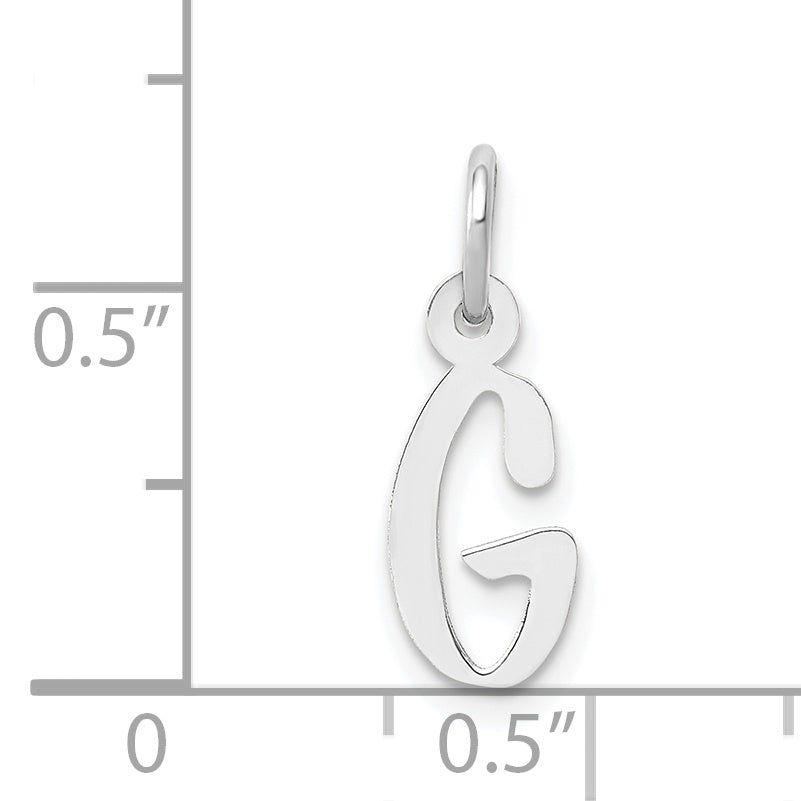 14k White Gold 14K White Gold Small Slanted Block Letter G Initial Charm