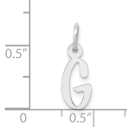 14k White Gold 14K White Gold Small Slanted Block Letter G Initial Charm