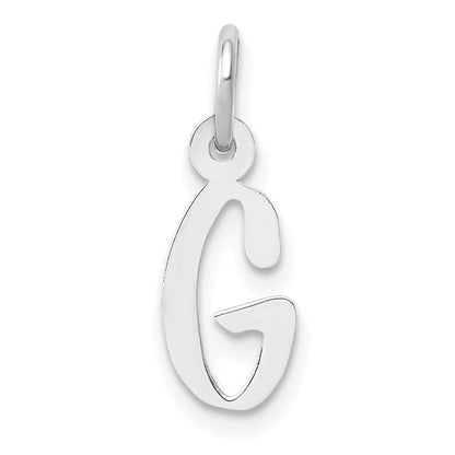 14k White Gold 14K White Gold Small Slanted Block Letter G Initial Charm