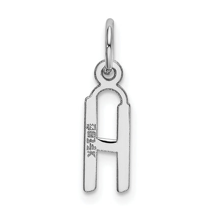 14k White Gold 14K White Gold Small Slanted Block Letter H Initial Charm