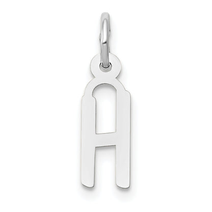 14k White Gold 14K White Gold Small Slanted Block Letter H Initial Charm
