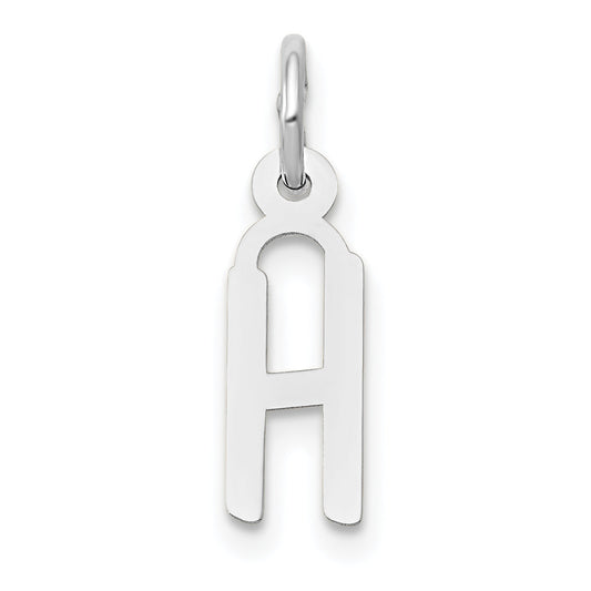 14k White Gold 14K White Gold Small Slanted Block Letter H Initial Charm