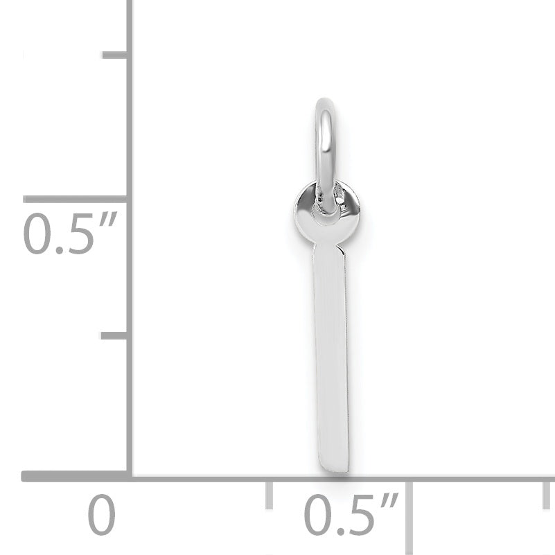 14k White Gold 14K White Gold Small Slanted Block Letter I Initial Charm