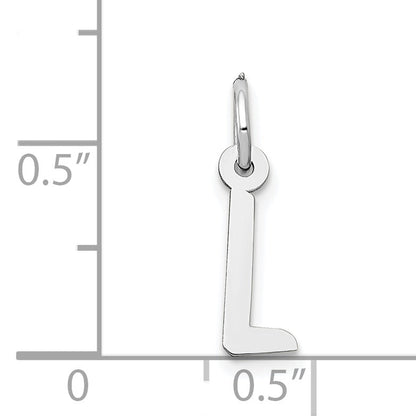 14k White Gold 14K White Gold Small Slanted Block Letter L Initial Charm