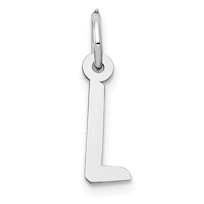 14k White Gold 14K White Gold Small Slanted Block Letter L Initial Charm