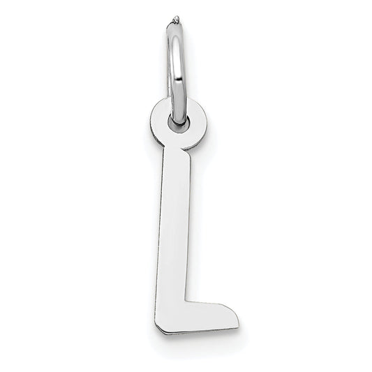 14k White Gold 14K White Gold Small Slanted Block Letter L Initial Charm
