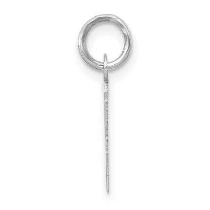 14k White Gold 14K White Gold Small Slanted Block Letter M Initial Charm