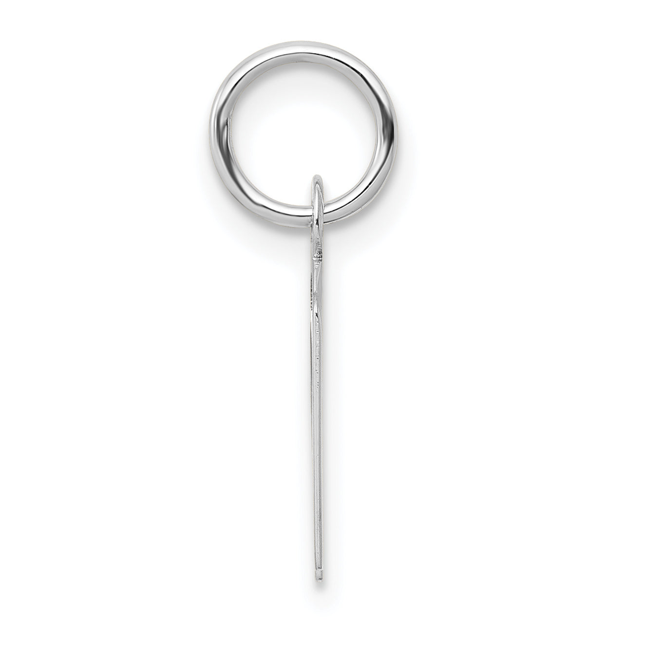 14k White Gold 14K White Gold Small Slanted Block Letter N Initial Charm