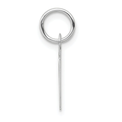 14k White Gold 14K White Gold Small Slanted Block Letter N Initial Charm