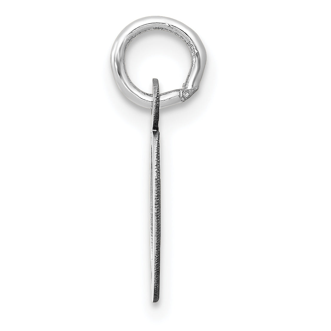 14k White Gold 14K White Gold Small Slanted Block Letter O Initial Charm