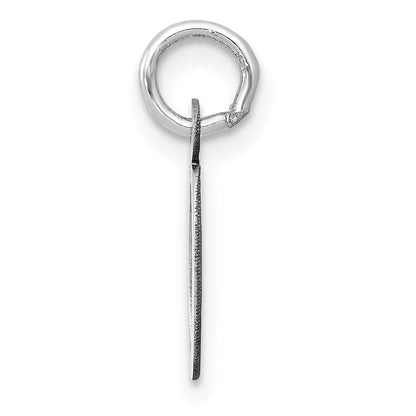 14k White Gold 14K White Gold Small Slanted Block Letter O Initial Charm