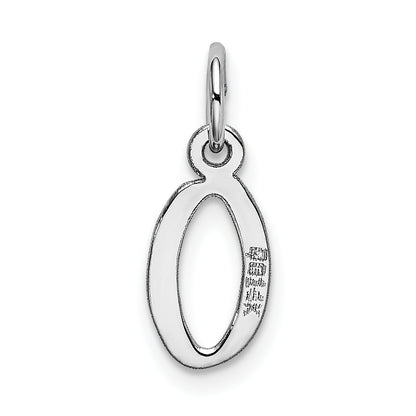 14k White Gold 14K White Gold Small Slanted Block Letter O Initial Charm