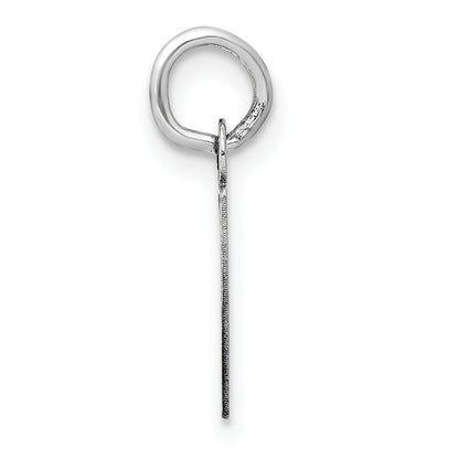 14k White Gold 14K White Gold Small Slanted Block Letter P Initial Charm