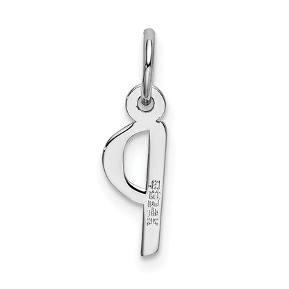 14k White Gold 14K White Gold Small Slanted Block Letter P Initial Charm