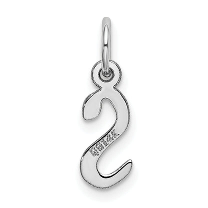 14k White Gold 14K White Gold Small Slanted Block Letter S Initial Charm