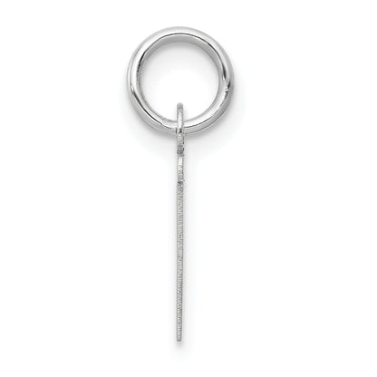 14k White Gold 14K White Gold Small Slanted Block Letter T Initial Charm