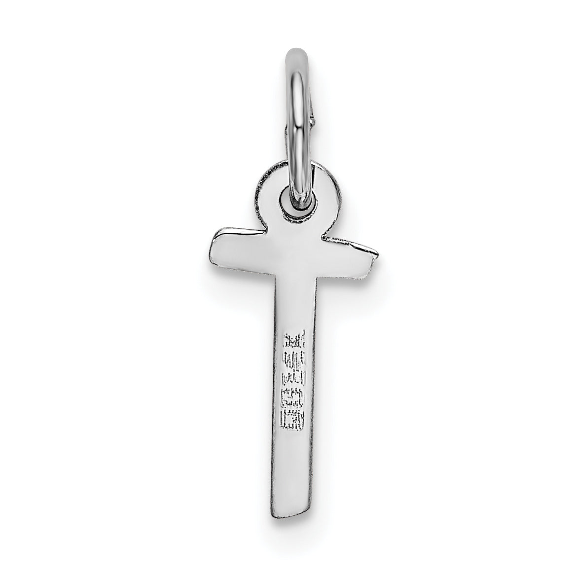 14k White Gold 14K White Gold Small Slanted Block Letter T Initial Charm