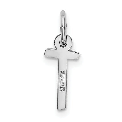 14k White Gold 14K White Gold Small Slanted Block Letter T Initial Charm
