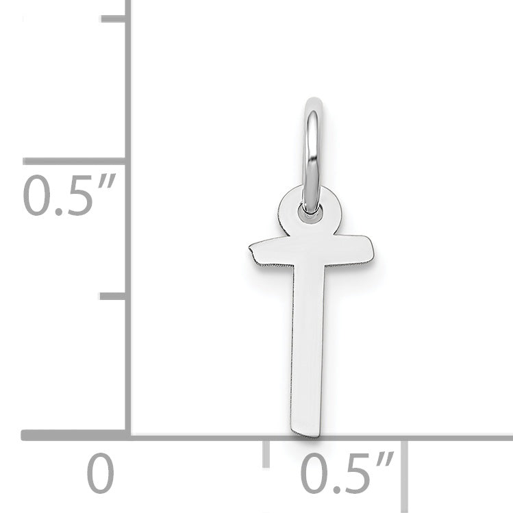 14k White Gold 14K White Gold Small Slanted Block Letter T Initial Charm