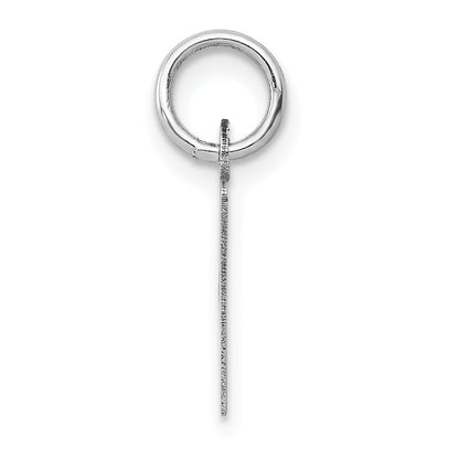 14k White Gold 14K White Gold Small Slanted Block Letter V Initial Charm