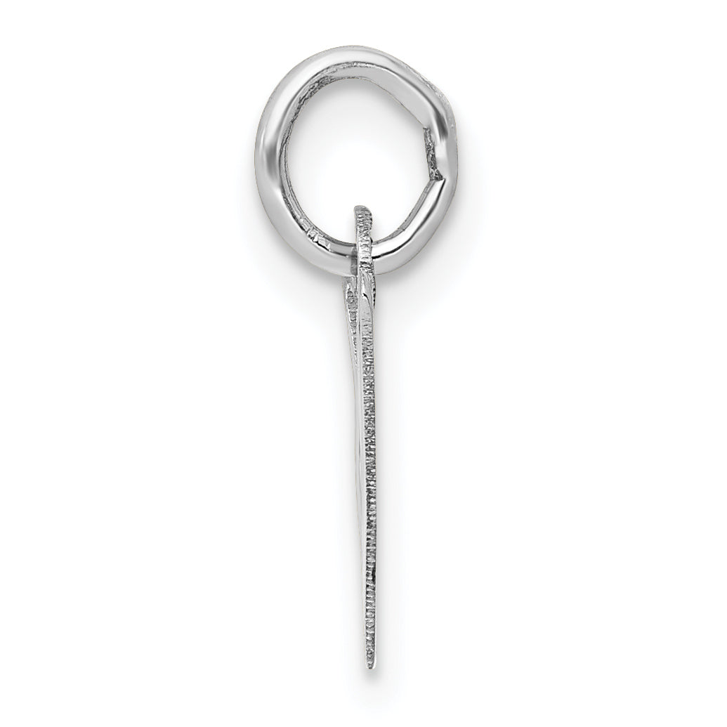 14k White Gold 14K White Gold Small Slanted Block Letter W Initial Charm