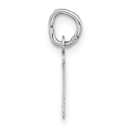 14k White Gold 14k White Gold Small Slanted Block Letter Z Initial Charm