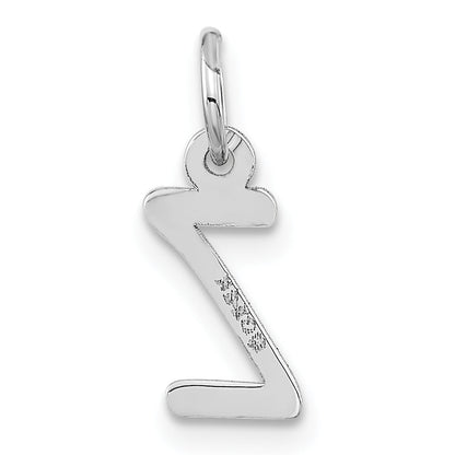 14k White Gold 14k White Gold Small Slanted Block Letter Z Initial Charm
