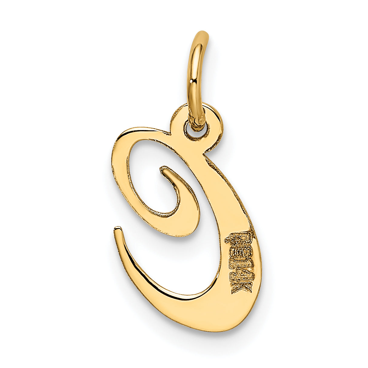 14k Yellow Gold 14K Small Fancy Script Letter C Initial Charm