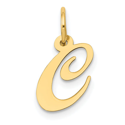 14k Yellow Gold 14K Small Fancy Script Letter C Initial Charm