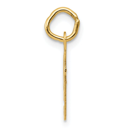 14k Yellow Gold 14K Small Fancy Script Letter F Initial Charm