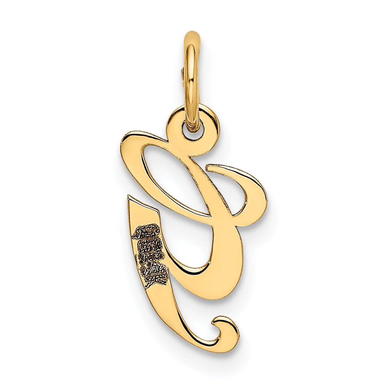 14k Yellow Gold 14K Small Fancy Script Letter G Initial Charm